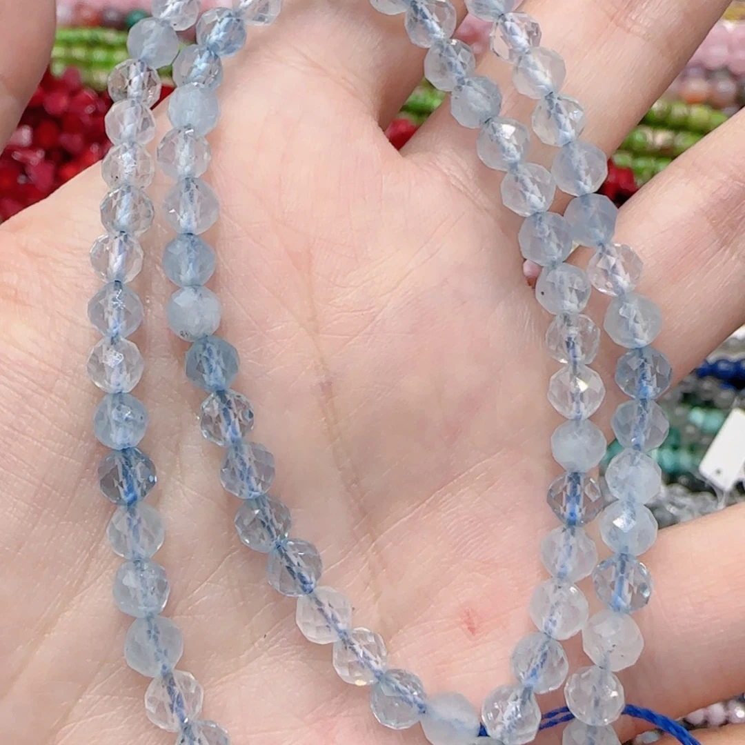 玛瑙/玉髓未镶嵌珠宝半成品天然海蓝宝切面一条卡5