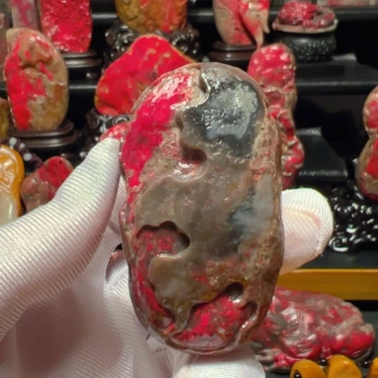 昌化鸡血石原石手把