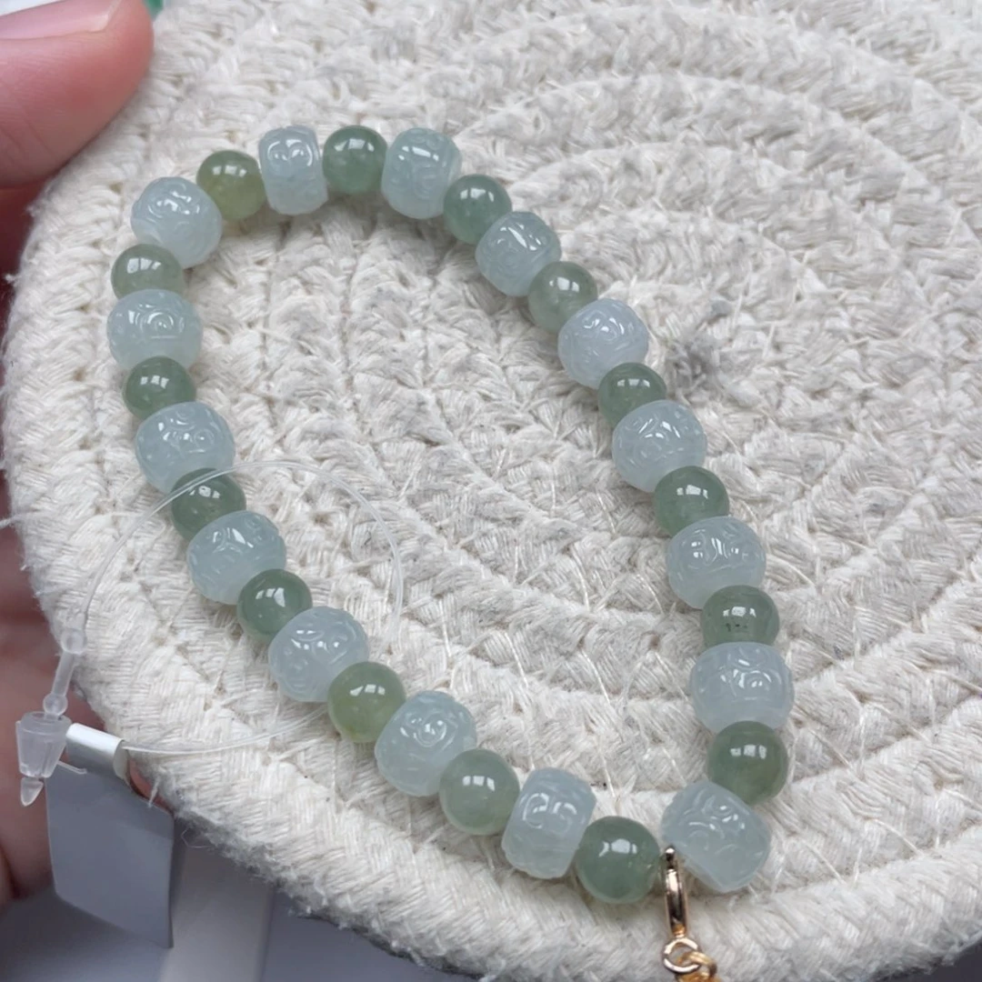 翡翠未镶嵌颈饰天然A货缅甸翡翠7.6mm