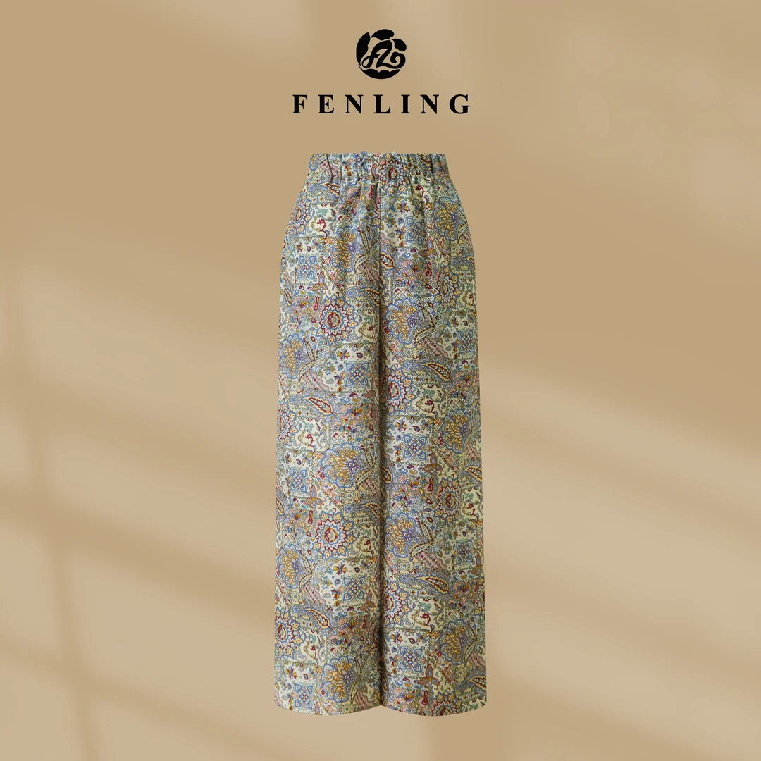 芬领-富丽堂皇-2025超舒服夏季新品高腰抽绳亚麻休闲裤CK616-618