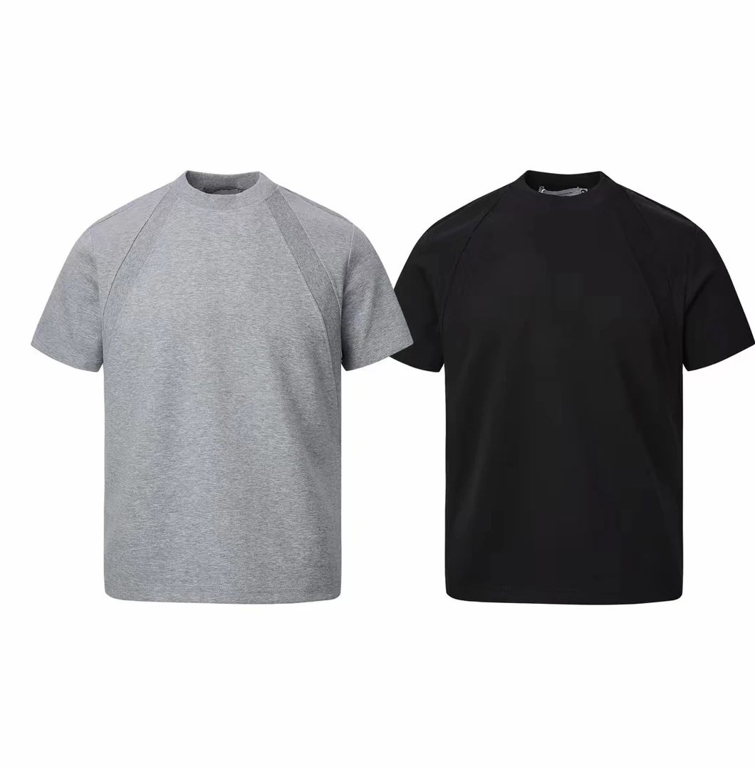 小清新青春活力拼接通用日常T恤男子速干荡领通勤风