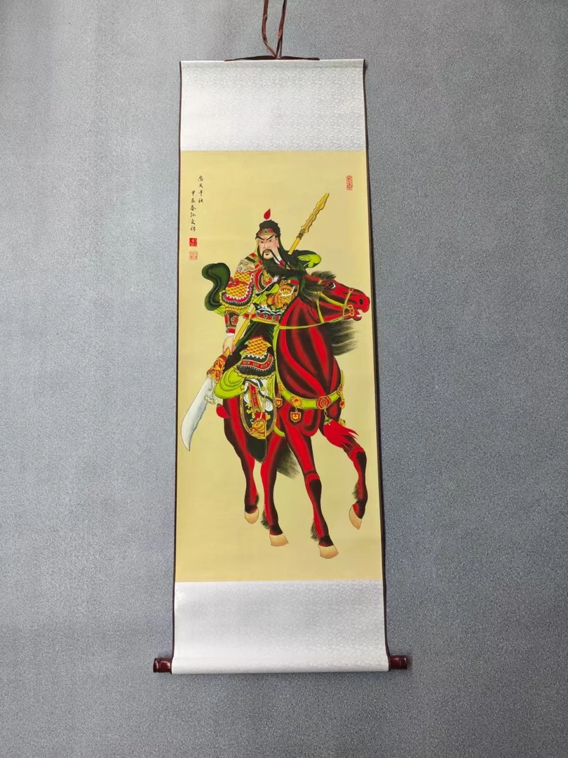 140*45(忠义千秋）客厅卧室客厅茶室高精复原软装挂画手工装裱