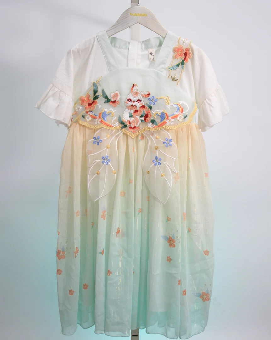 【特卖国风裙】女宝时尚纱公主国风裙（110-150）