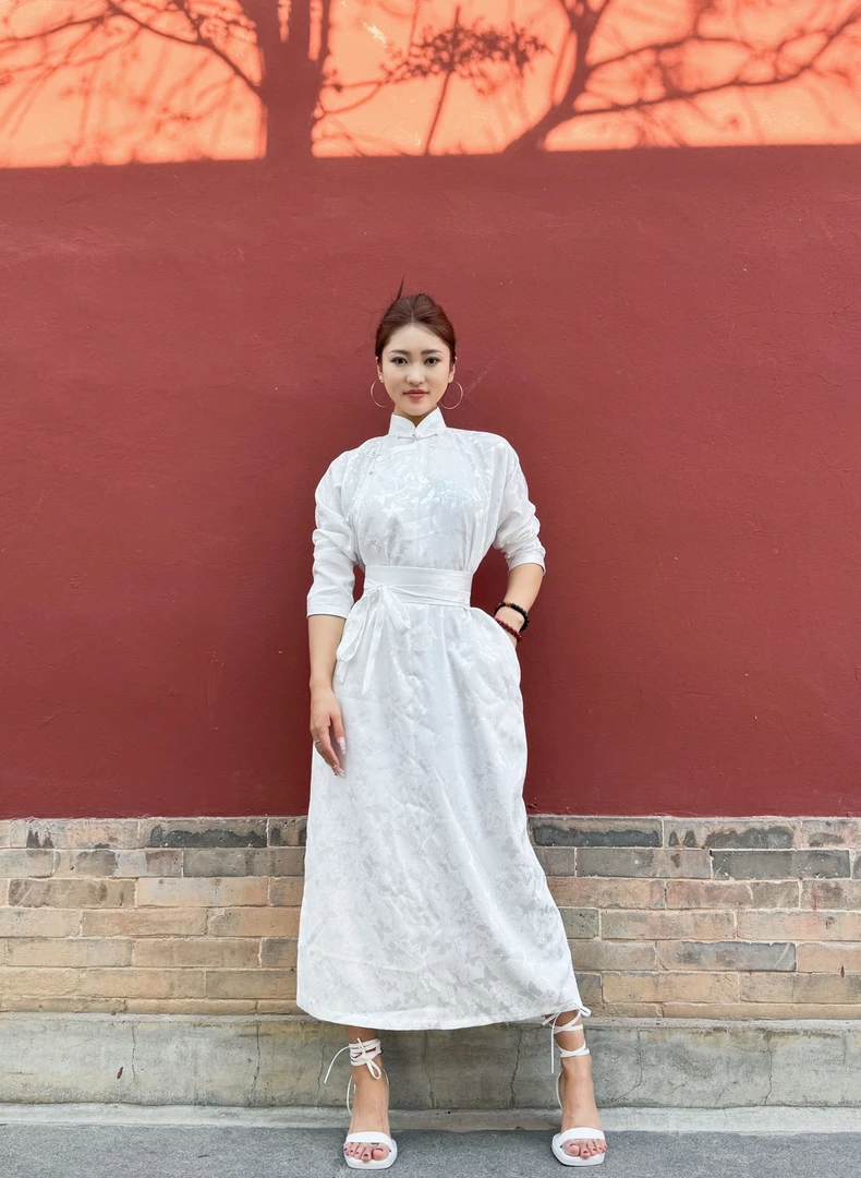 【道日娜】D015-民族风多色长款袍子 道日娜轻民族风原创设计