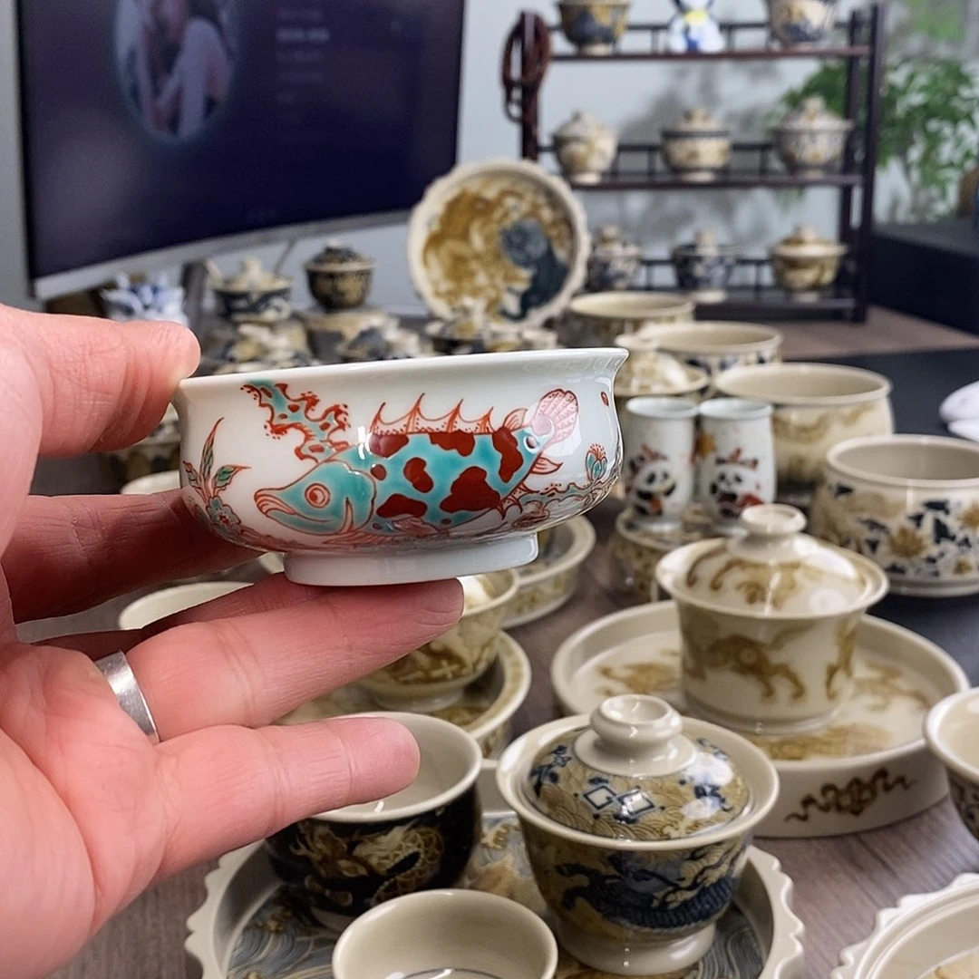 盖碗讯景德镇手工手绘茶具