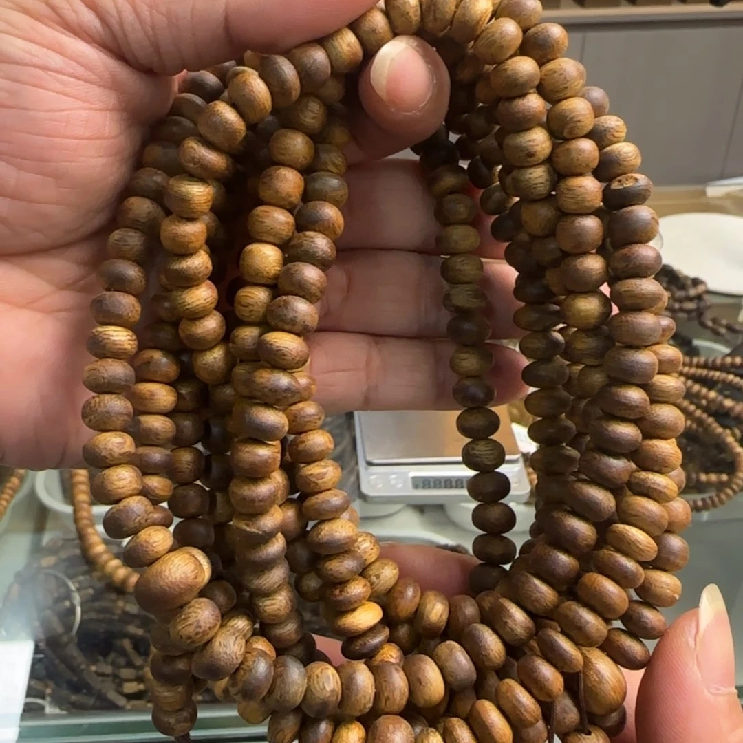 沉香手串多样性发1条白棋虫漏高货18克