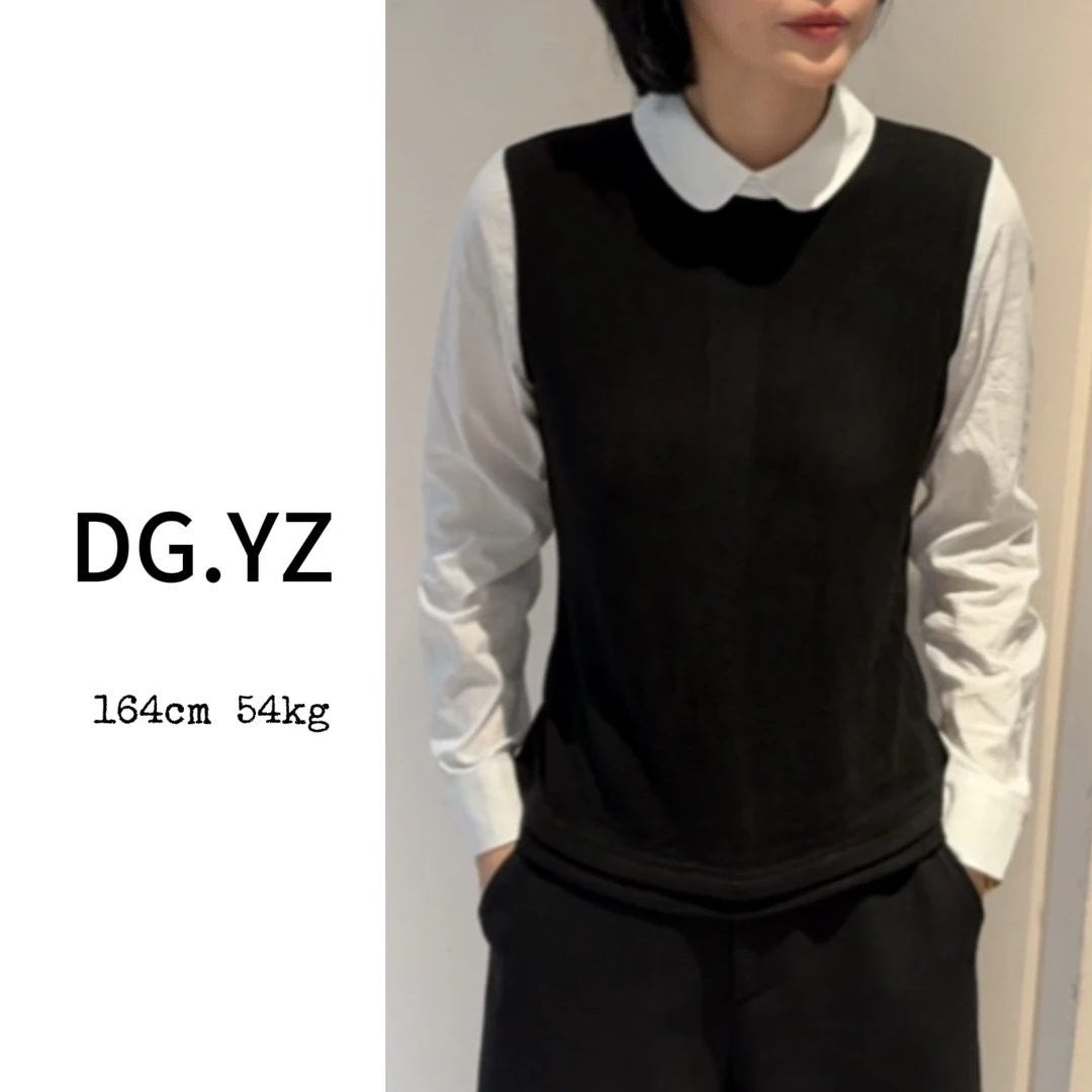 【樱子家】3079F假两件加绒衬衫拼接上衣2