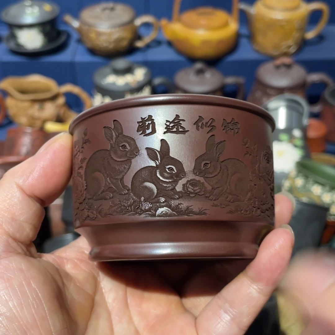 原矿紫砂手工主人杯