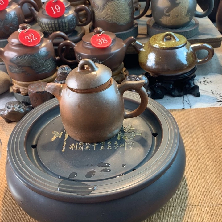 漫***A壶红泥坭兴陶手工素壶古龙窑窑宝