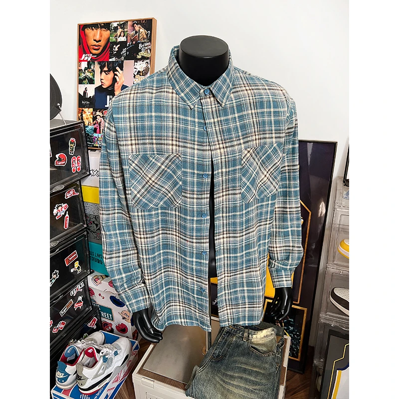 特P35无差价长袖百搭春秋格子衬衫-HS2180 假模鞋盒景