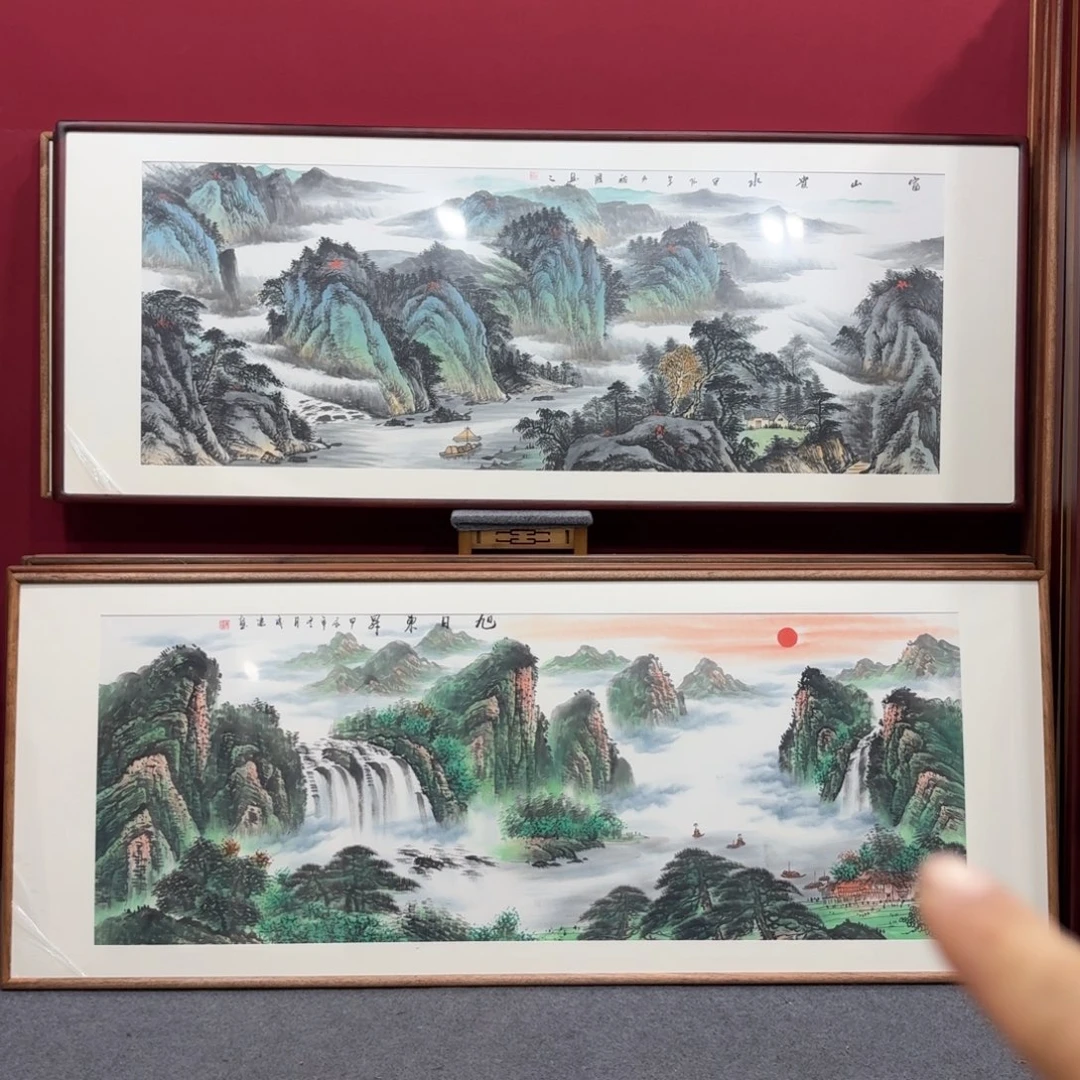 国画手绘作品带框