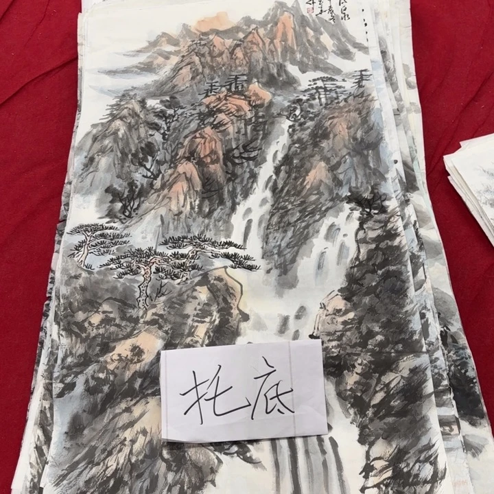 国画花鸟等图案三尺