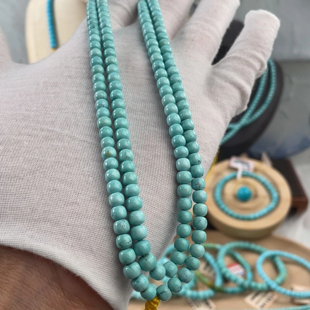 绿松石手链未镶嵌精品108卡5+