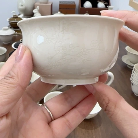 微瑕梅花兰花杯不带礼盒