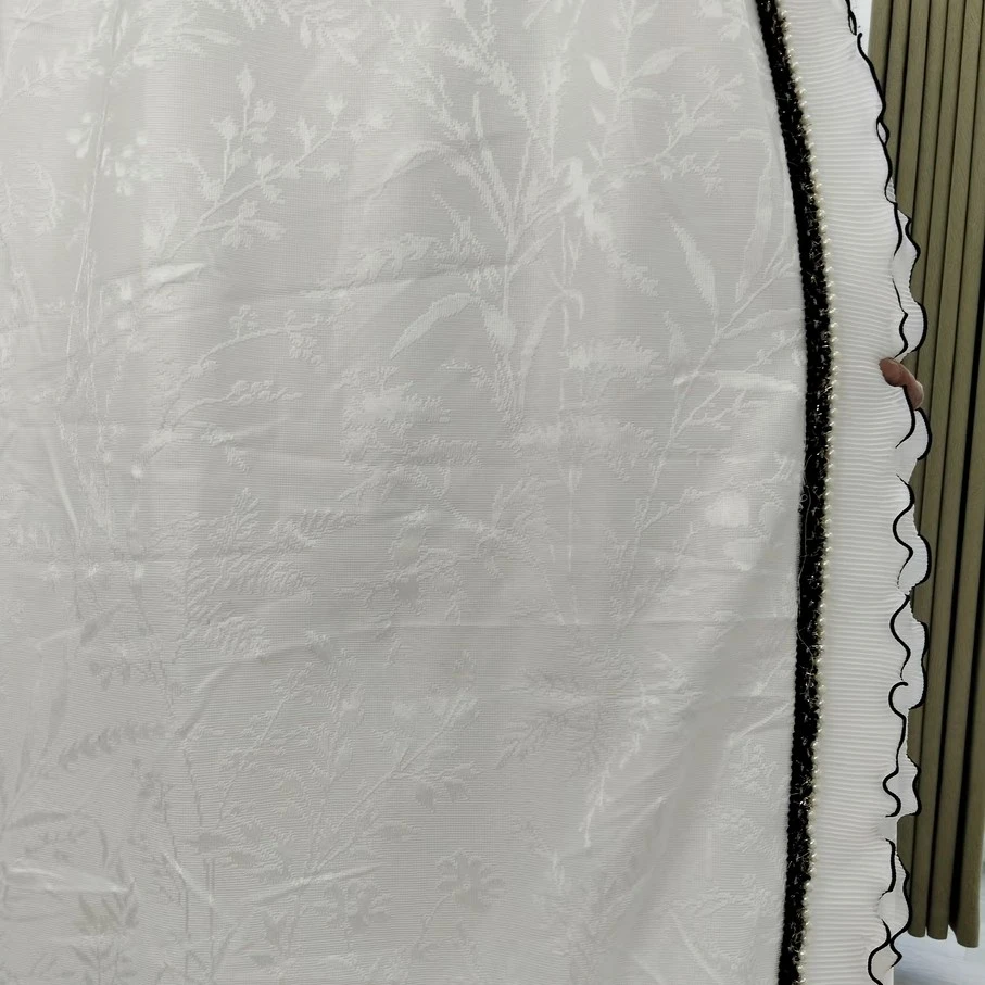 0875白色月之影成品纱帘M