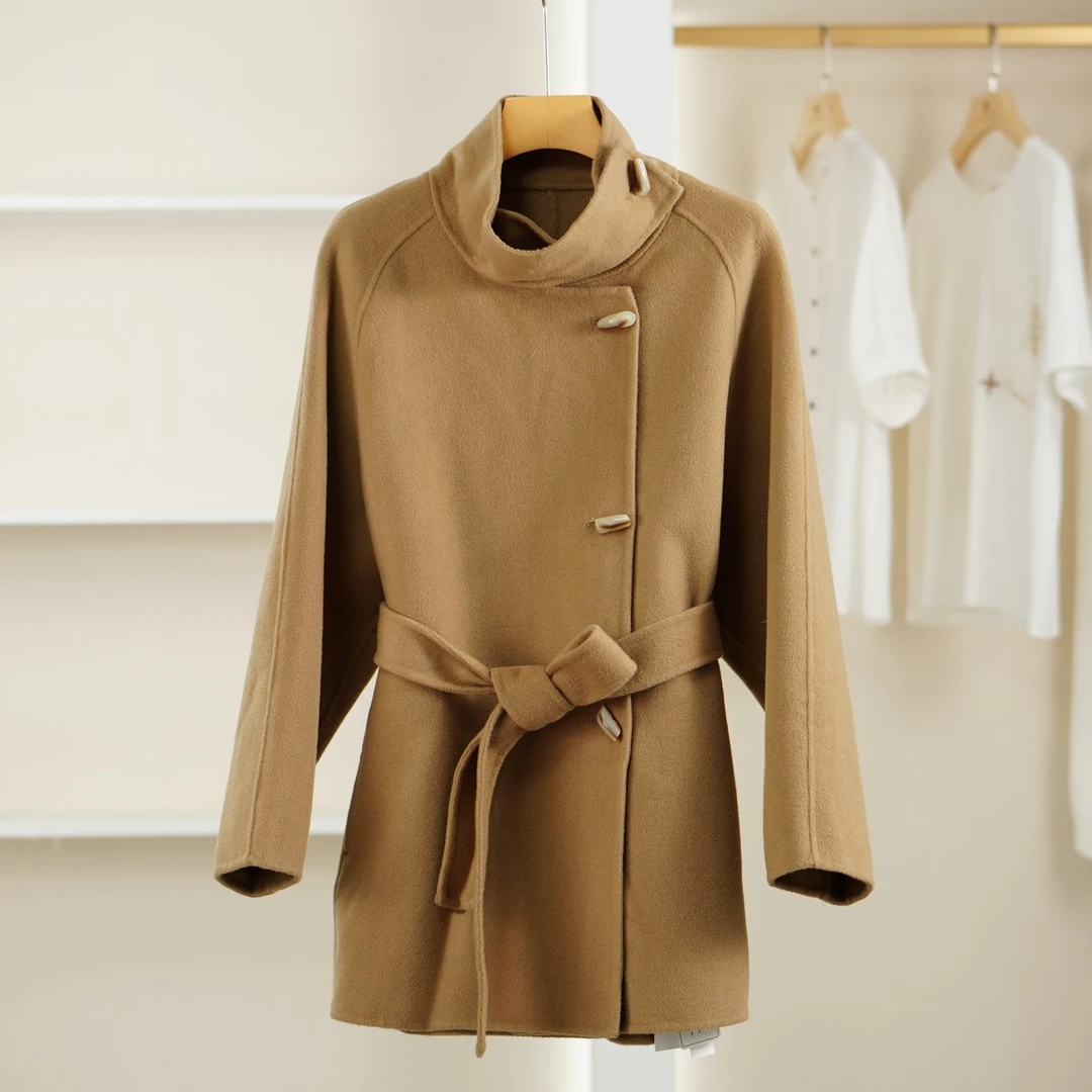 麦迪尚品【Miss-O】5052277 气质百搭双面呢大衣秋冬女装专柜撤柜