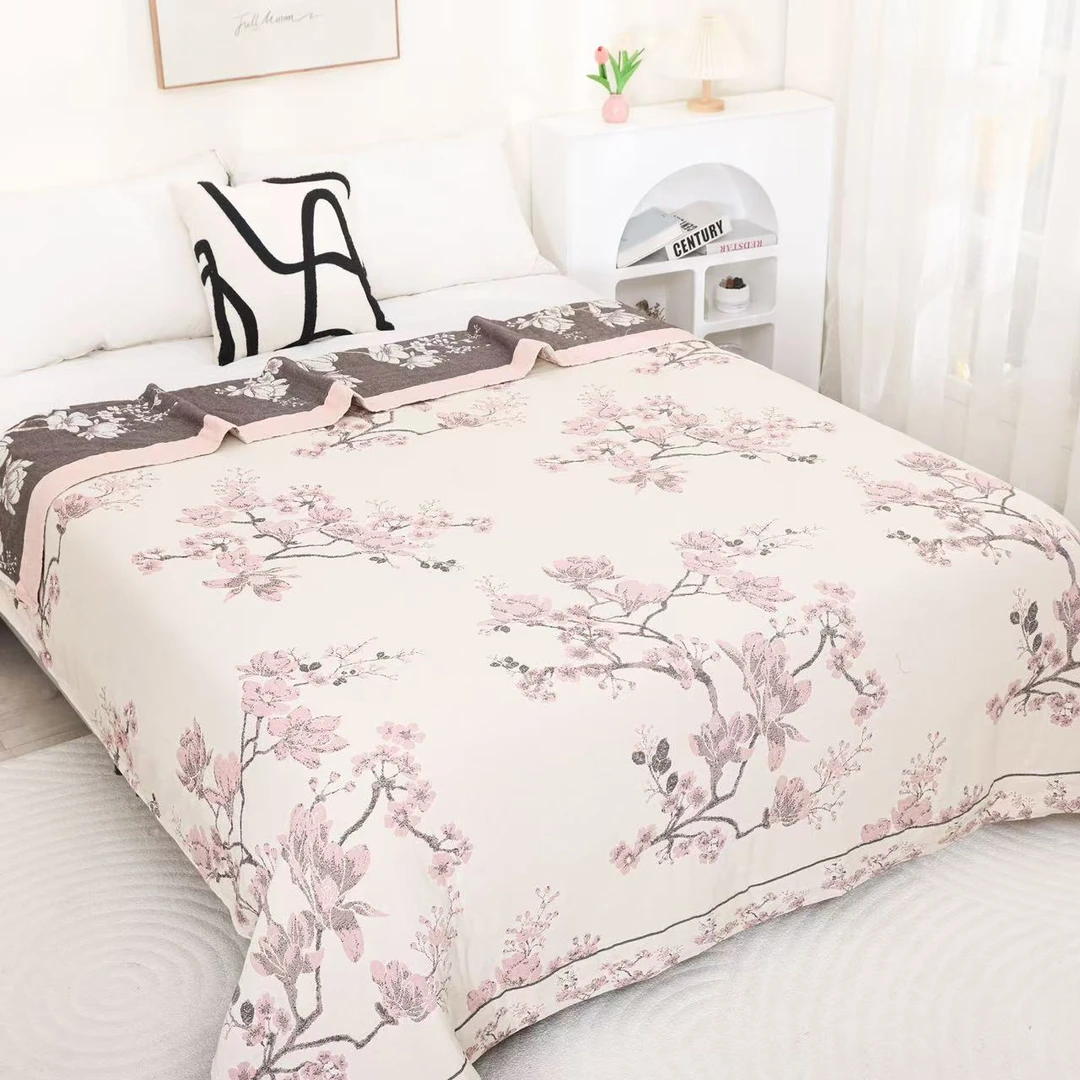 床盖【香炉烟】2X2.3米 高端轻奢亲肤双人四季可铺可盖床盖毯子