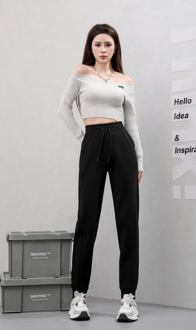 25冬新款羽丝绒防风裤防水防污防寒保暖休闲裤加厚卫裤防风裤女秋