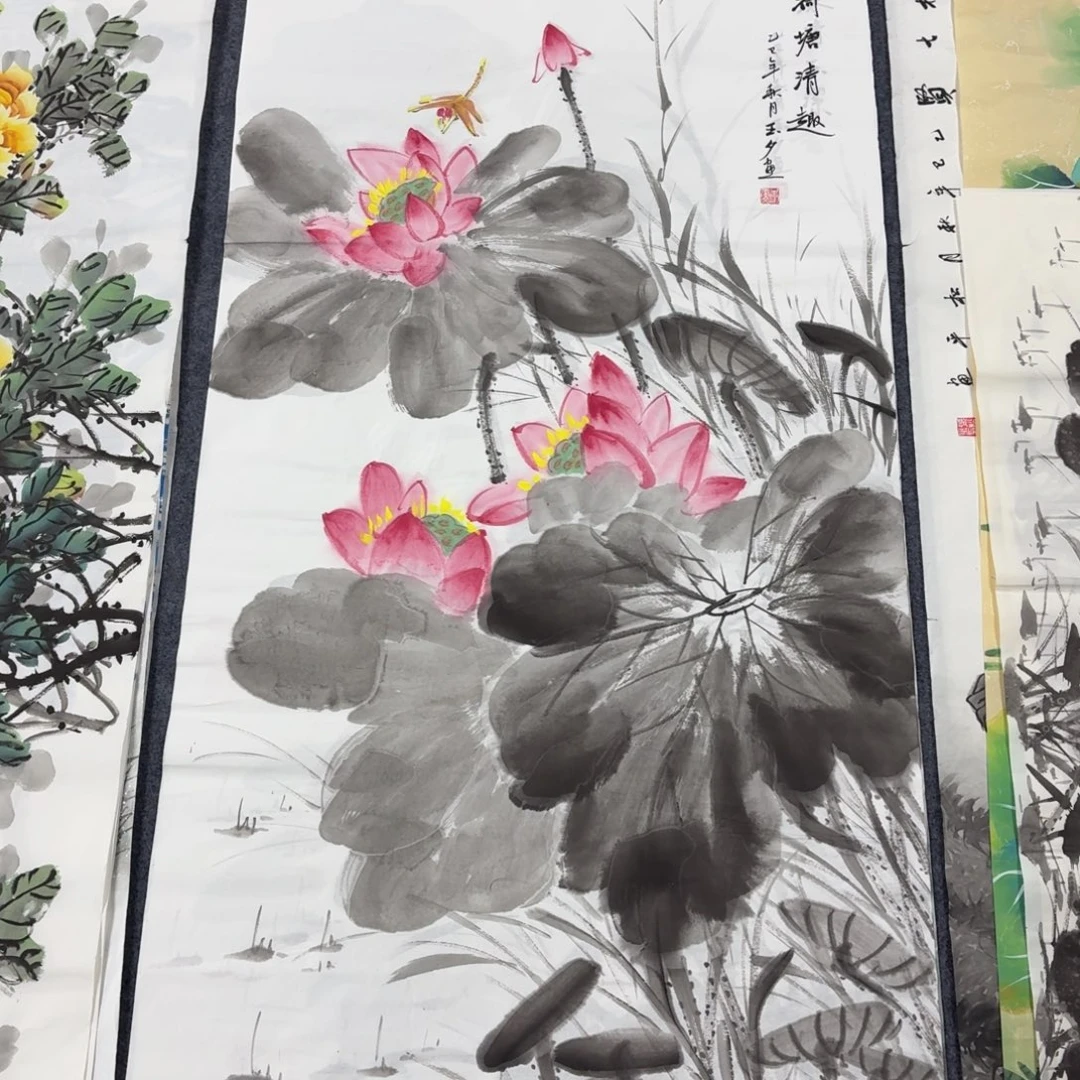 国画140×70手绘画画画