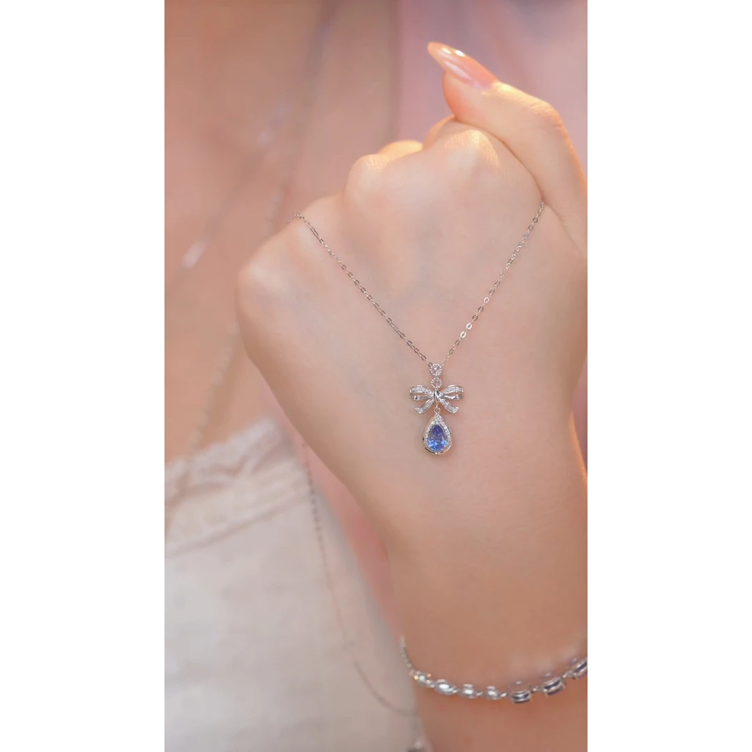 蓝宝石项链18K金镶嵌（0.76ct）@@U7770