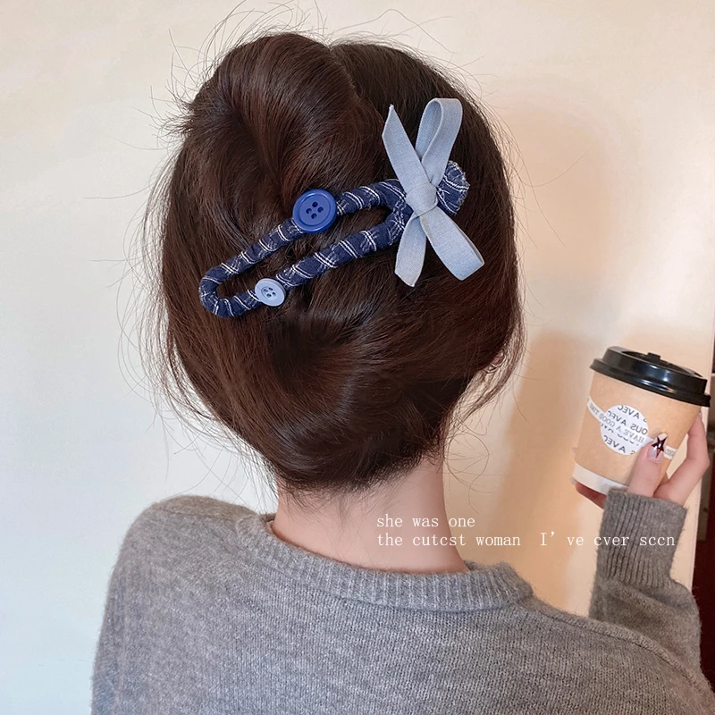 韩系蝴蝶结一字鸭嘴夹发夹女大号气质盘发抓夹2025新款高端后脑勺