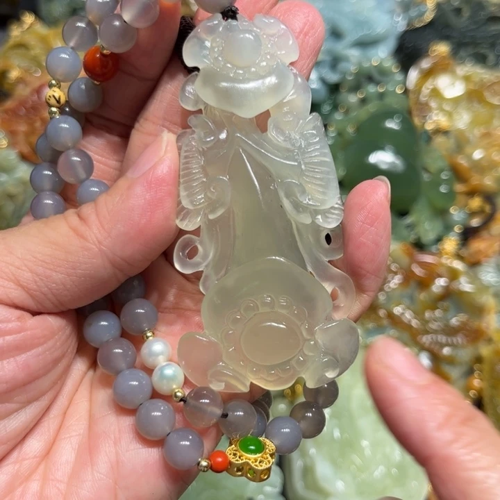 岫玉未镶嵌毛衣链