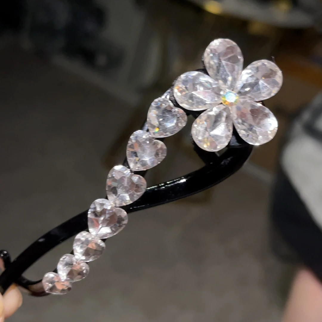 F817闪亮花朵桃心扭扭夹
