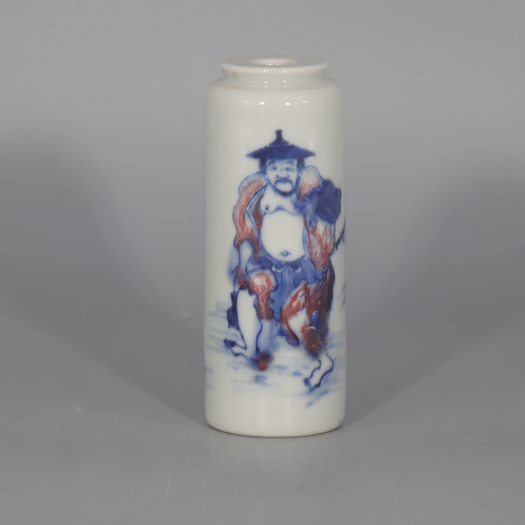 青花釉里红人物小瓶    H501-165