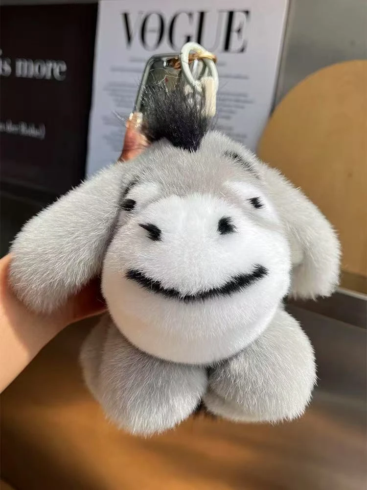 《野儿服饰》大嘴驴兔毛兔子挂件毛绒书包挂件包包挂件