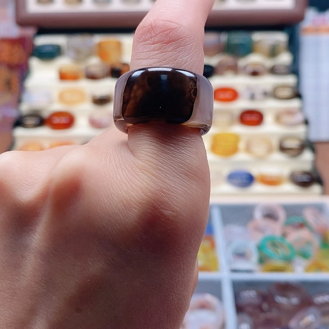 玛瑙/玉髓戒指未镶嵌小*