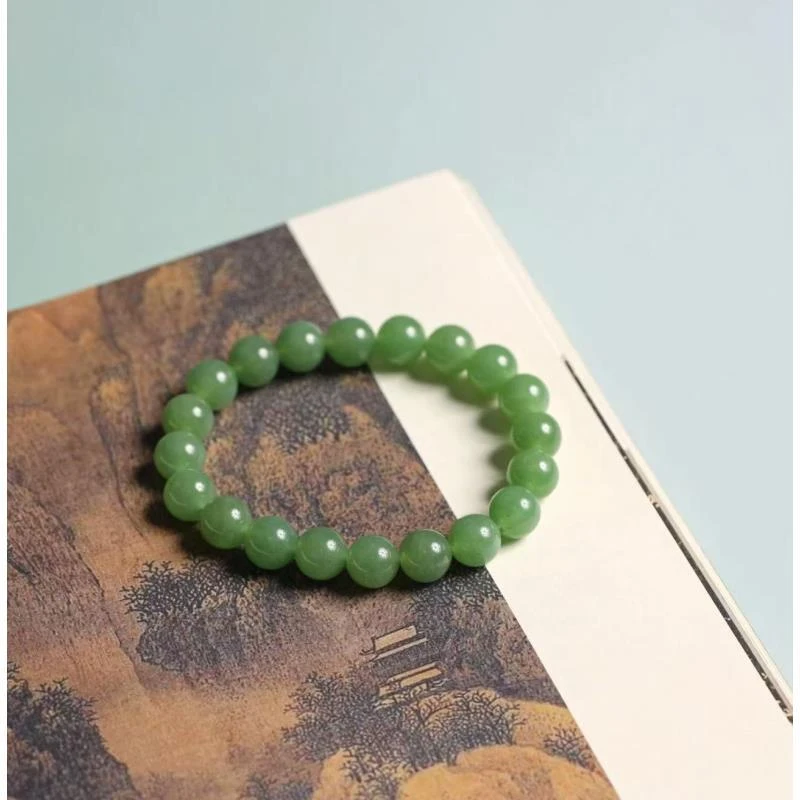 和田玉碧玉卡8mm圆珠手串SL171多样性发其一