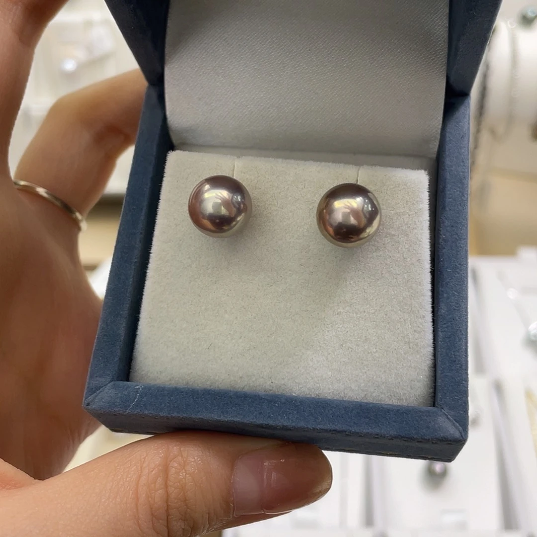 银S925镶嵌耳饰淡水珍珠