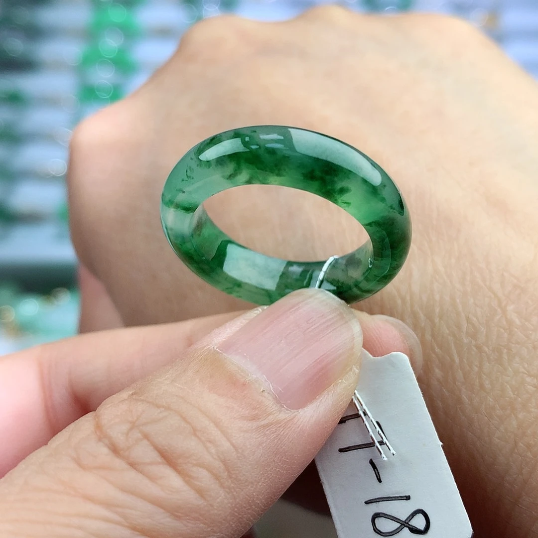 未镶嵌戒指翡翠17-18号