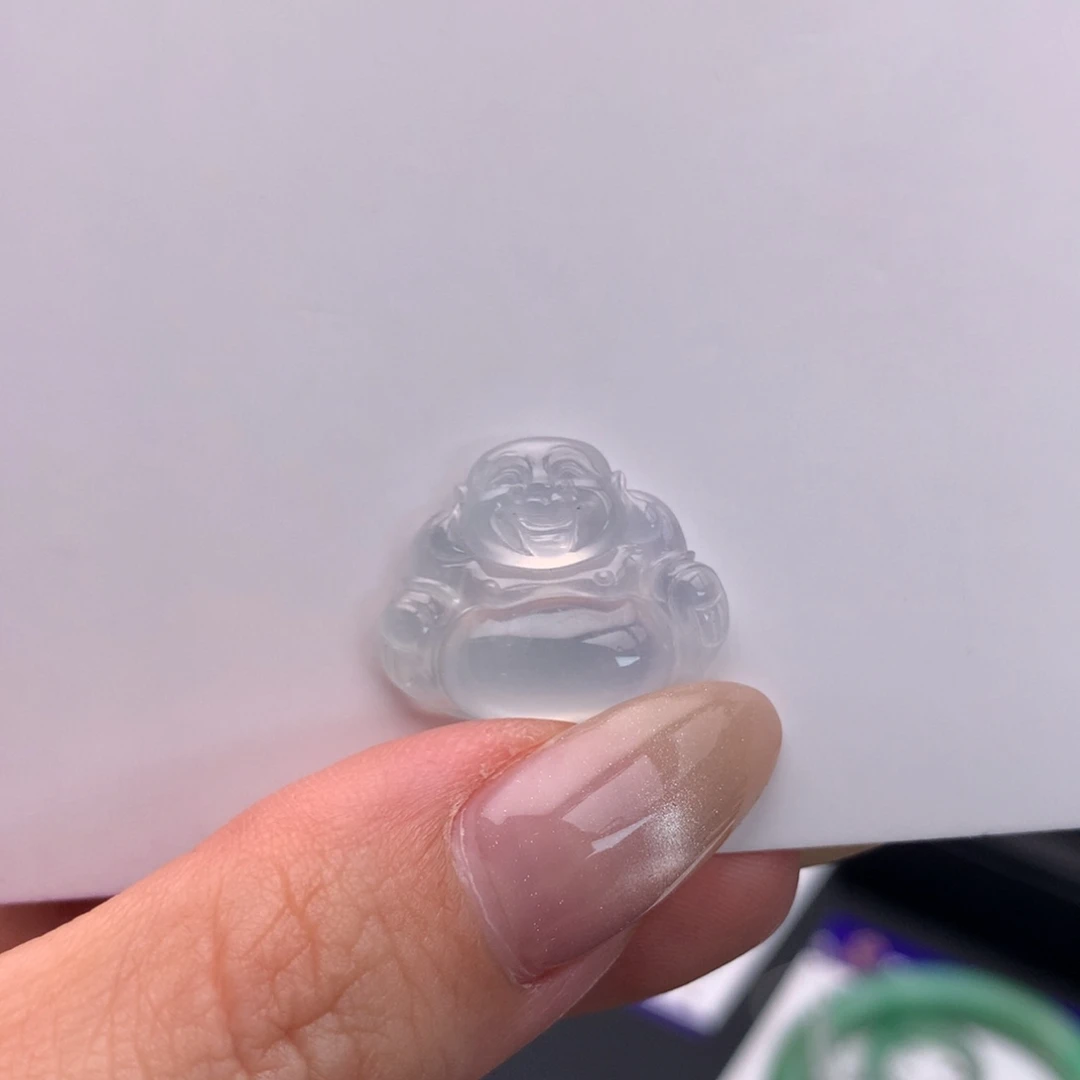 翡翠未镶嵌颈饰003白冰起光佛公