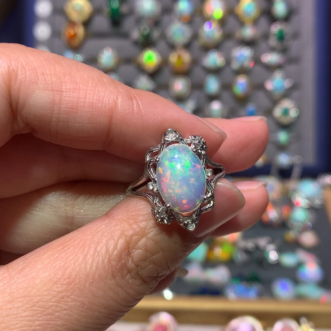 银S925镶嵌欧泊戒指款式