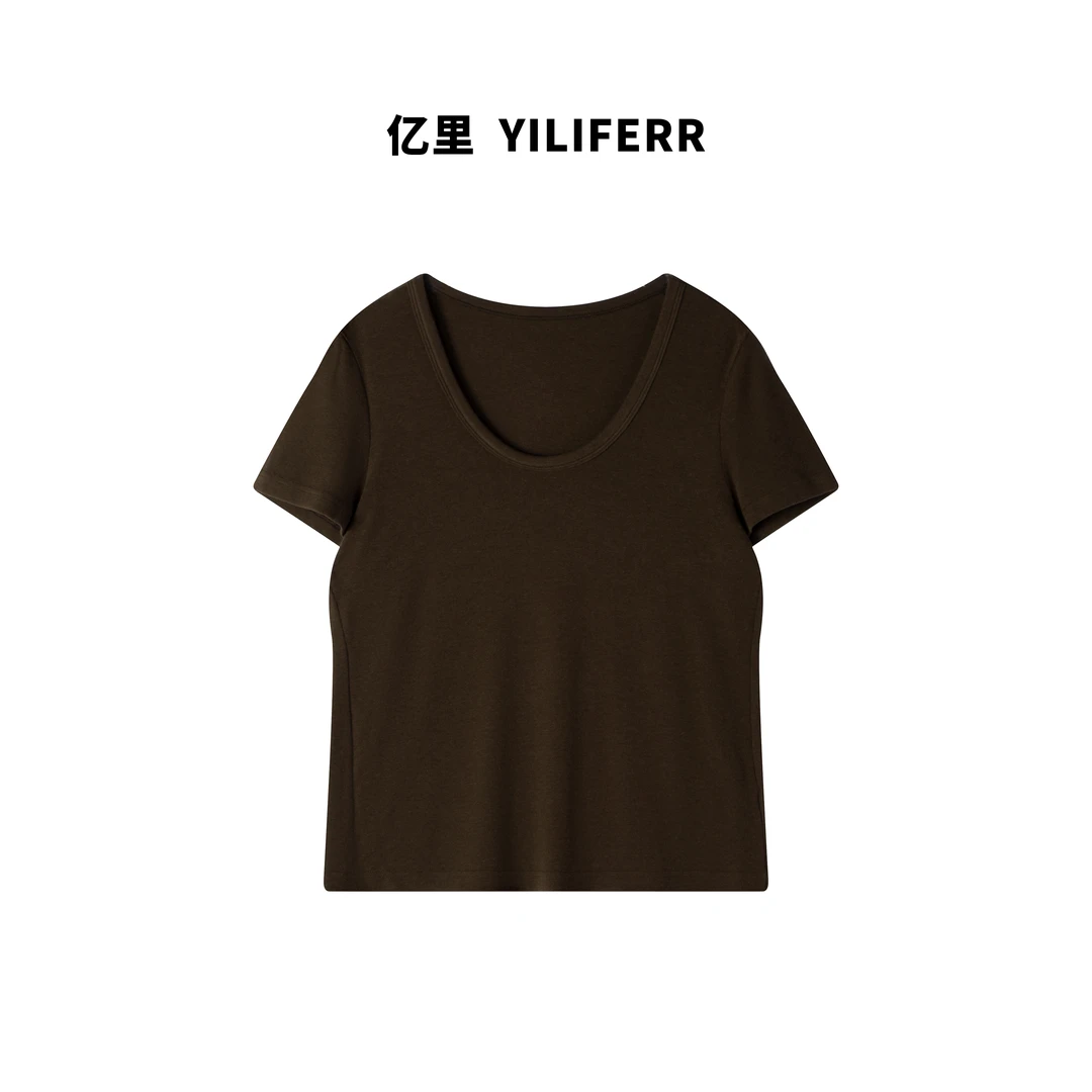 【YILI大码品牌】显瘦百搭舒适夏季纯色时尚经典上衣Y0720