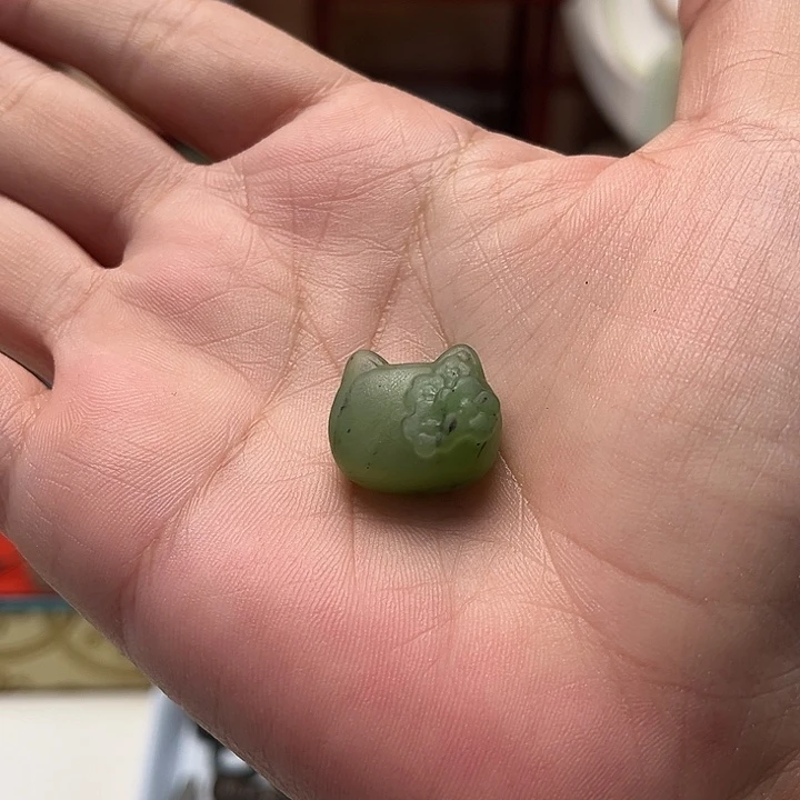 颈饰未镶嵌和田玉（碧玉）Kitty猫