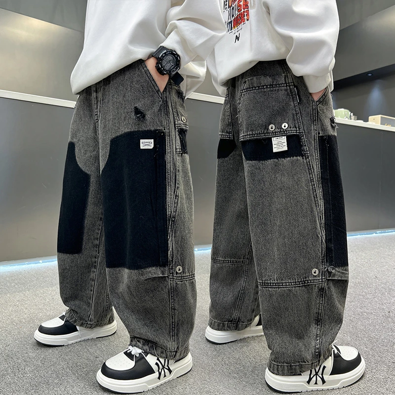 男童牛仔裤春秋款2025新款儿童装秋装男孩秋季长裤中大童休闲长裤