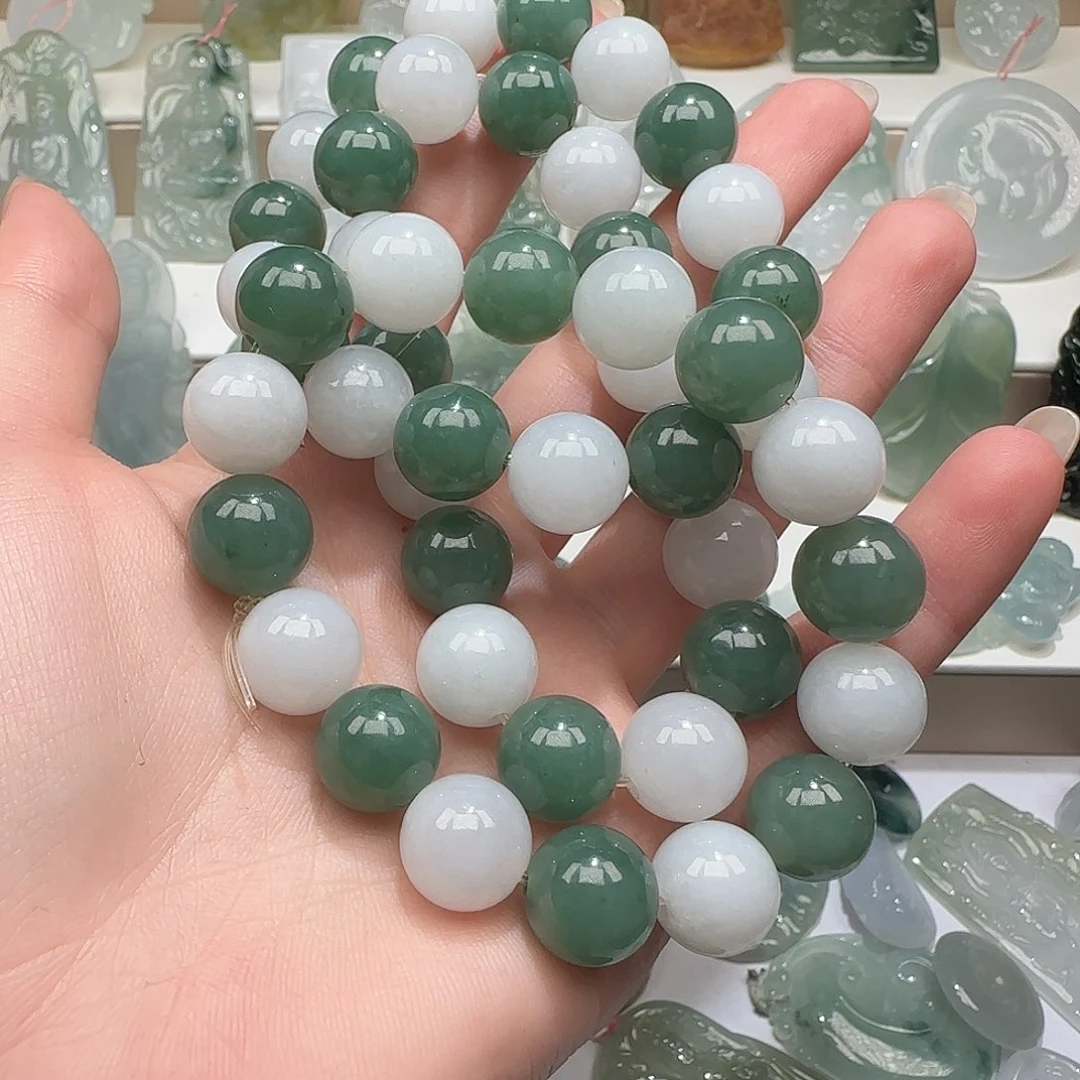 翡翠未镶嵌颈饰天然缅甸翡翠手串