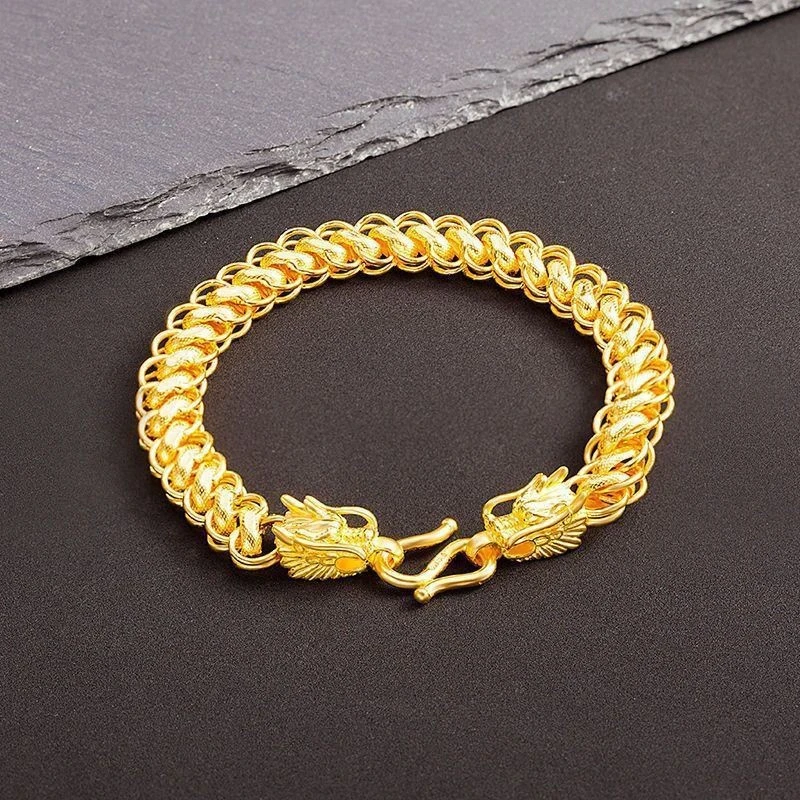 合金手链 爆款手链男款龙骨霸气龙头二驴手链粗大泰国链直播批发