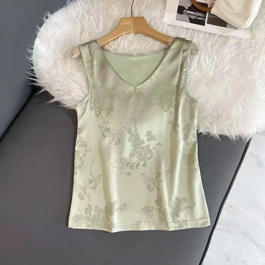 2025新款新中式提花内搭修身气质百搭背心2025B5071-伊伊布卓尔仓