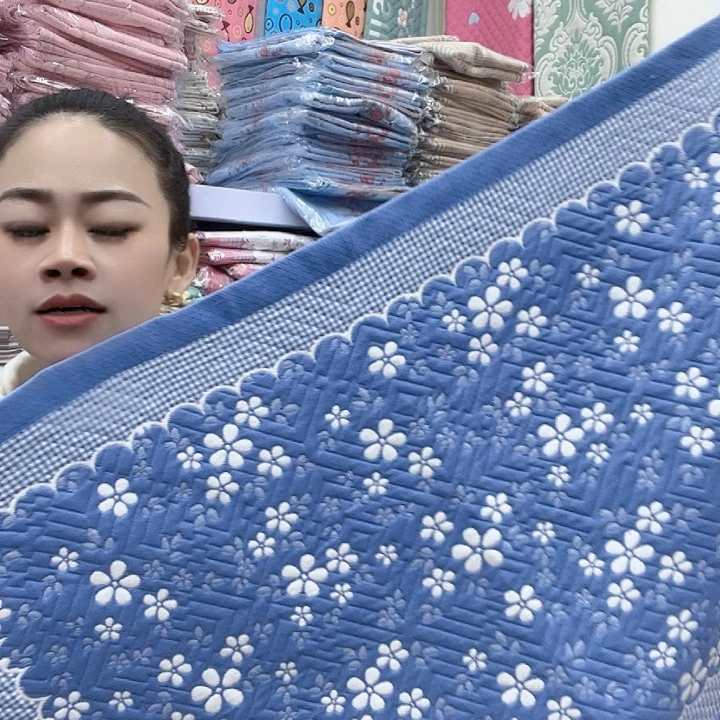 棉蓝色雪花纯棉面料