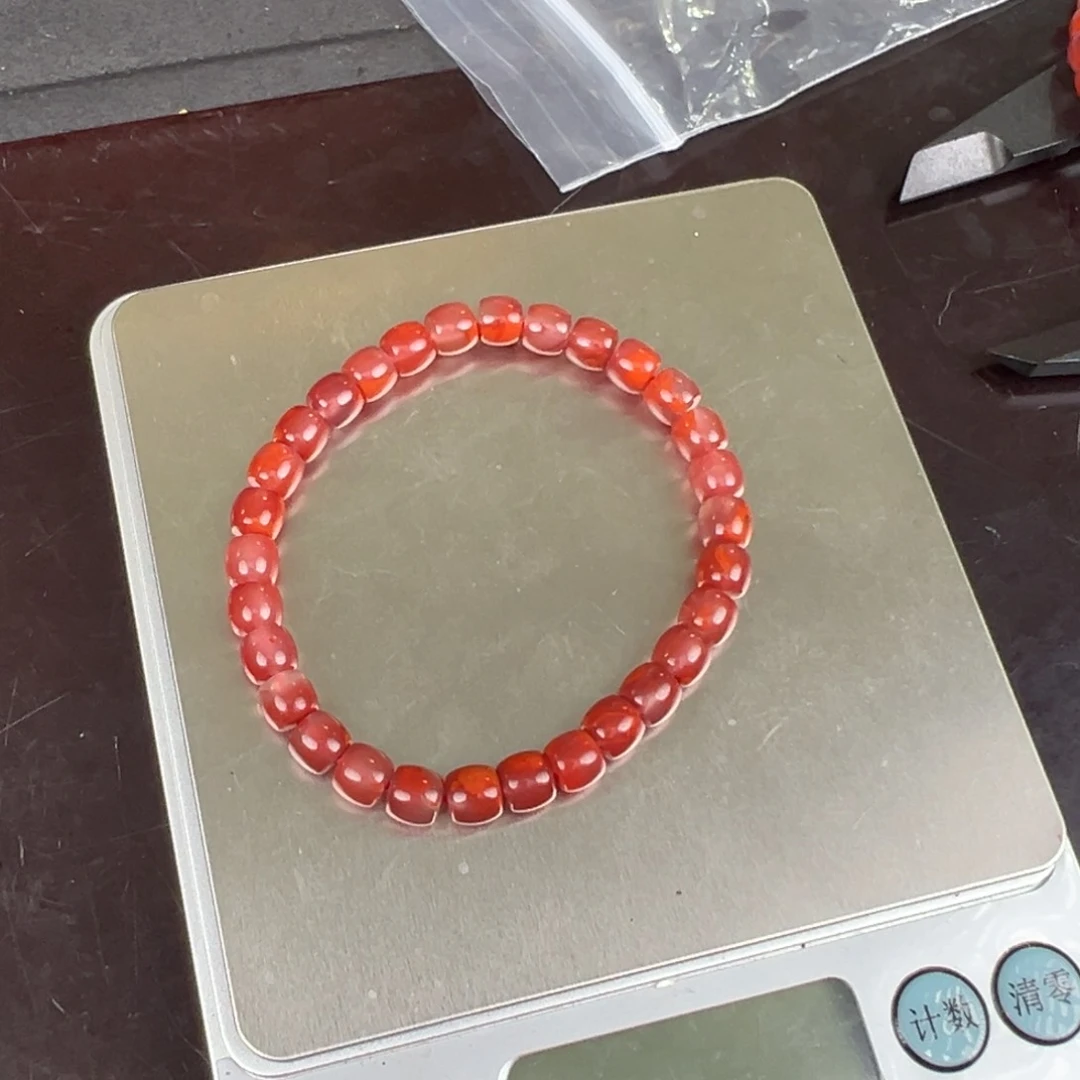 手串未镶嵌南红玛瑙玫瑰红6mm