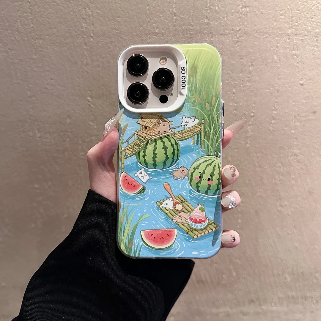 西瓜小狗适用苹果/华为/荣耀/OPPO/VIVO/小米手机壳卡通防摔全包