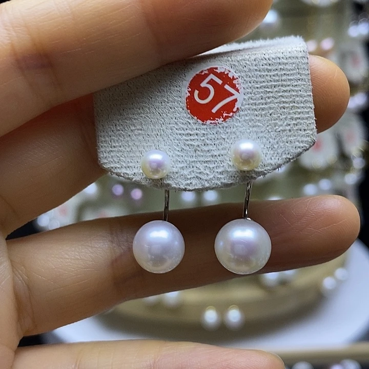 淡水珍珠耳饰银S925镶嵌