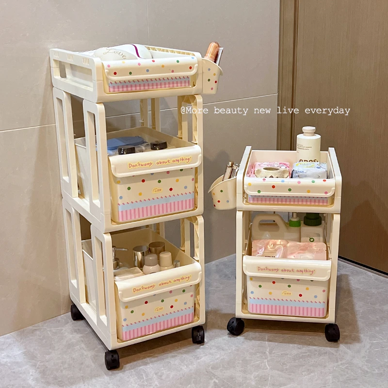 小推车置物架多层收纳架杂物分层带轮移动落地宿舍生活用品好物