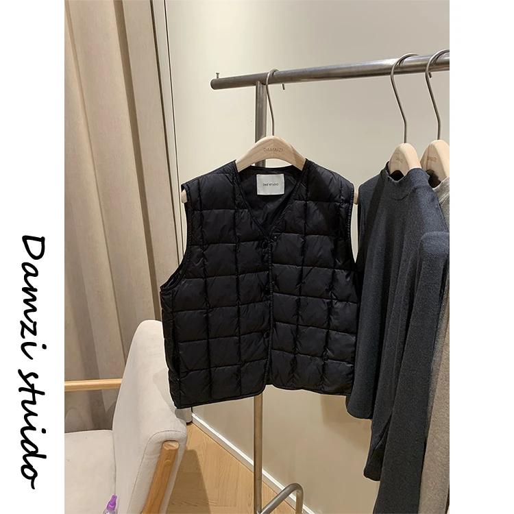 DA麦子“保暖小马甲”隐形拉链细节方块羽马甲女 MZ0840隐形马甲