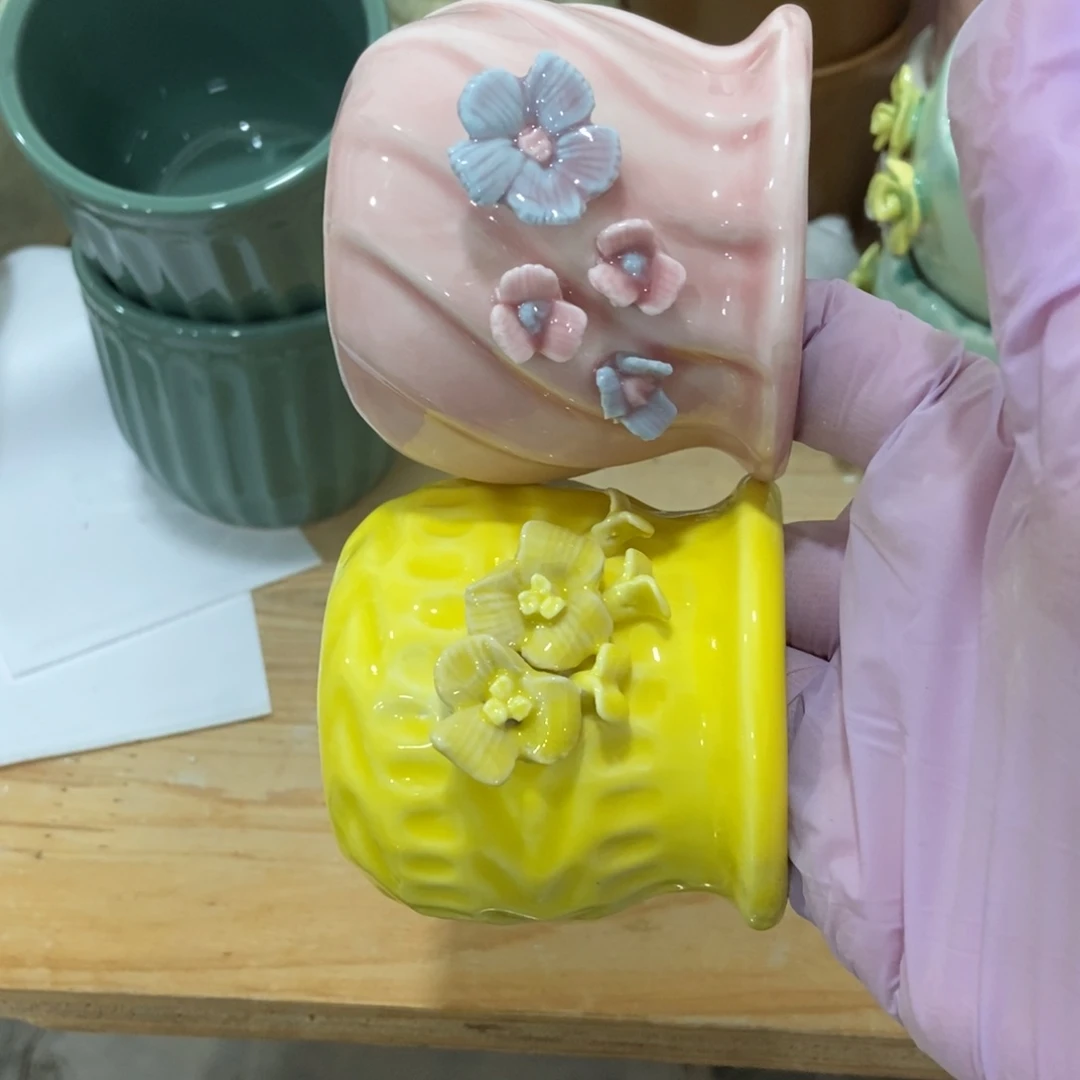 红陶高温陶瓷花盆