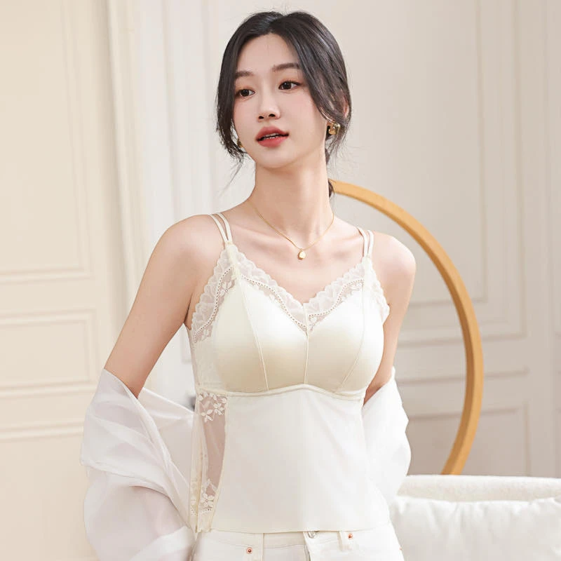 【买一送一】百搭蕾丝吊带女士背心打底免穿文胸性感内搭时尚美背