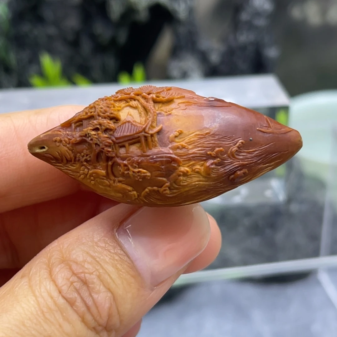 吊坠橄榄核山水无中